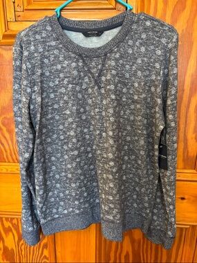 Lucky Brand blue Heathered Crewneck Sweater